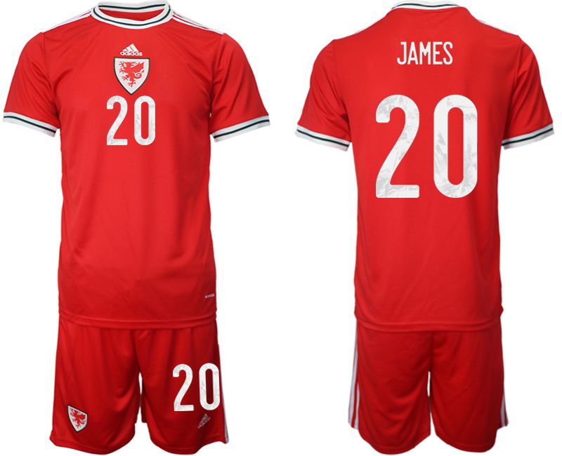 Men 2022 World Cup National Team Welsh home red 20 Soccer Jersey